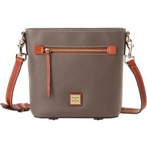 Dooney & Bourke Pebble Grain Small Zip Satchel in Brown